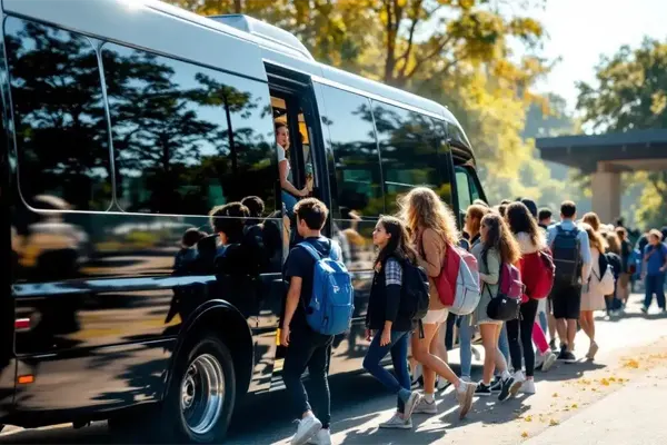 Vacaville school college trip shuttle transportation