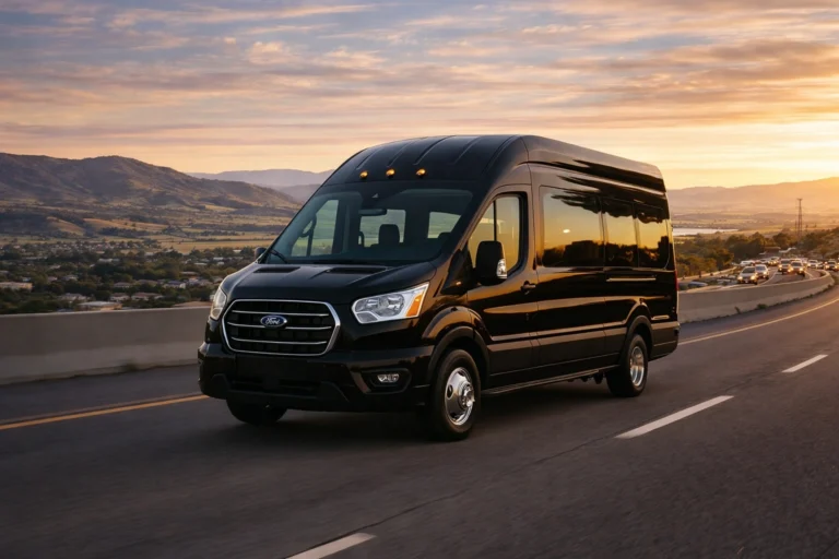 Anderson airport shuttle van providing long distance transportation to SFO SMF OAK and SJC